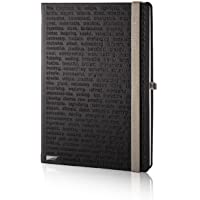Lanybook The One - Cuaderno (A6- en blanco- tapa dura- compartimento interior- 192 páginas)- color negro y gris